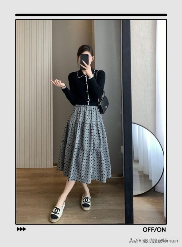 针织开衫可以配半身长裙吗?-17